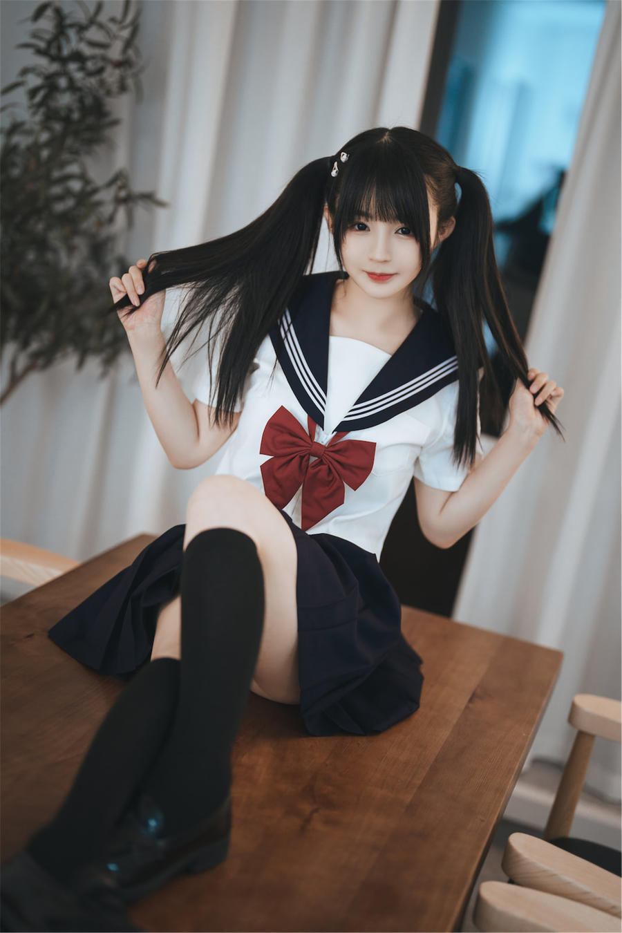 桜井宁宁(宁宁子同学)-No.065-双马尾JK [65P]·合集-妙妙屋