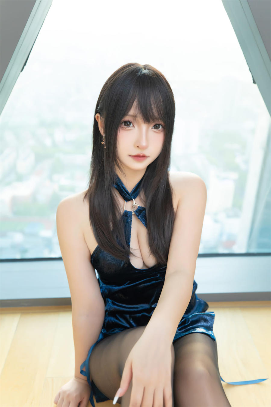神楽坂真冬-No.149–蓝衣旗袍 [75P 2V]·合集-妙妙屋