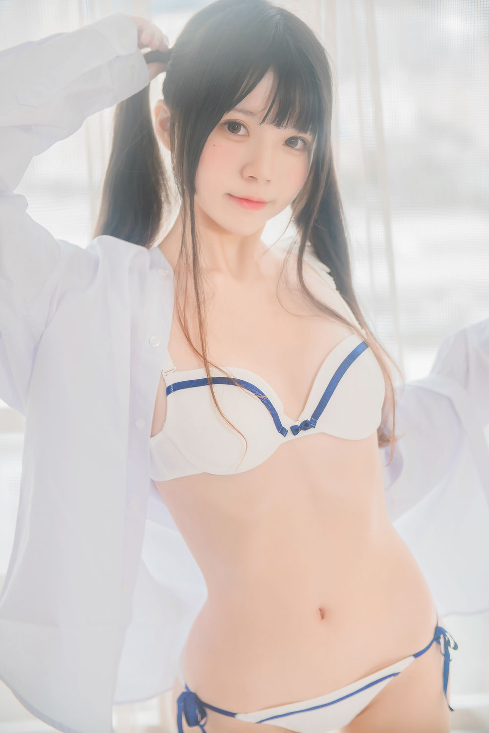 桜桃喵-No.096-桜桃未熟 白衬衫双马尾 [47P]·合集-妙妙屋