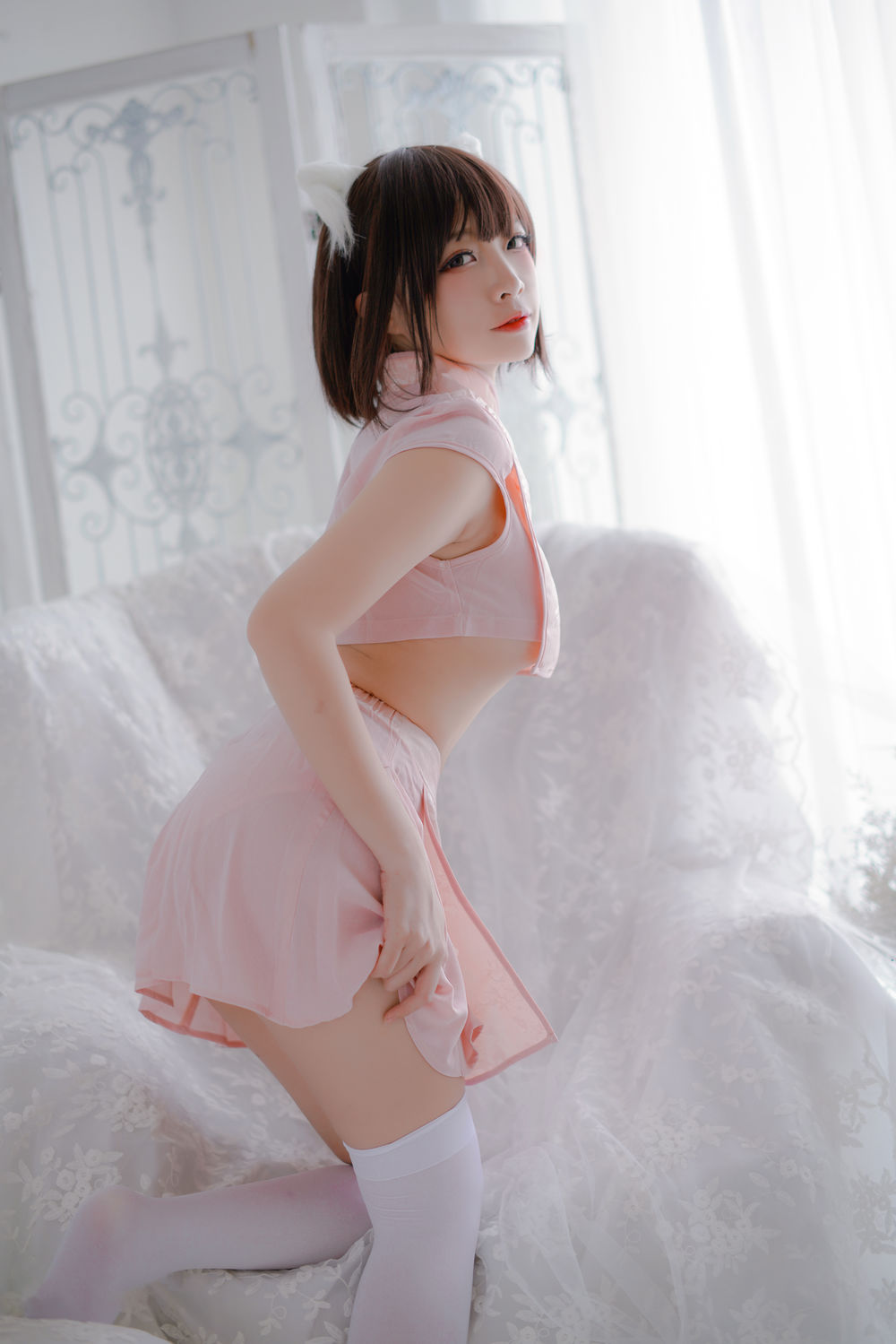二佐Nisa-No.013-粉旗袍 [21P]·合集-妙妙屋