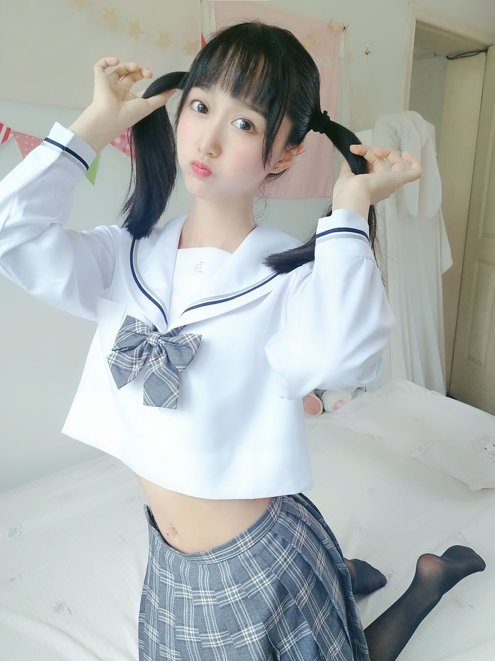 木棉棉OwO-No.042-灰格子jk [21P 1V]·合集-妙妙屋