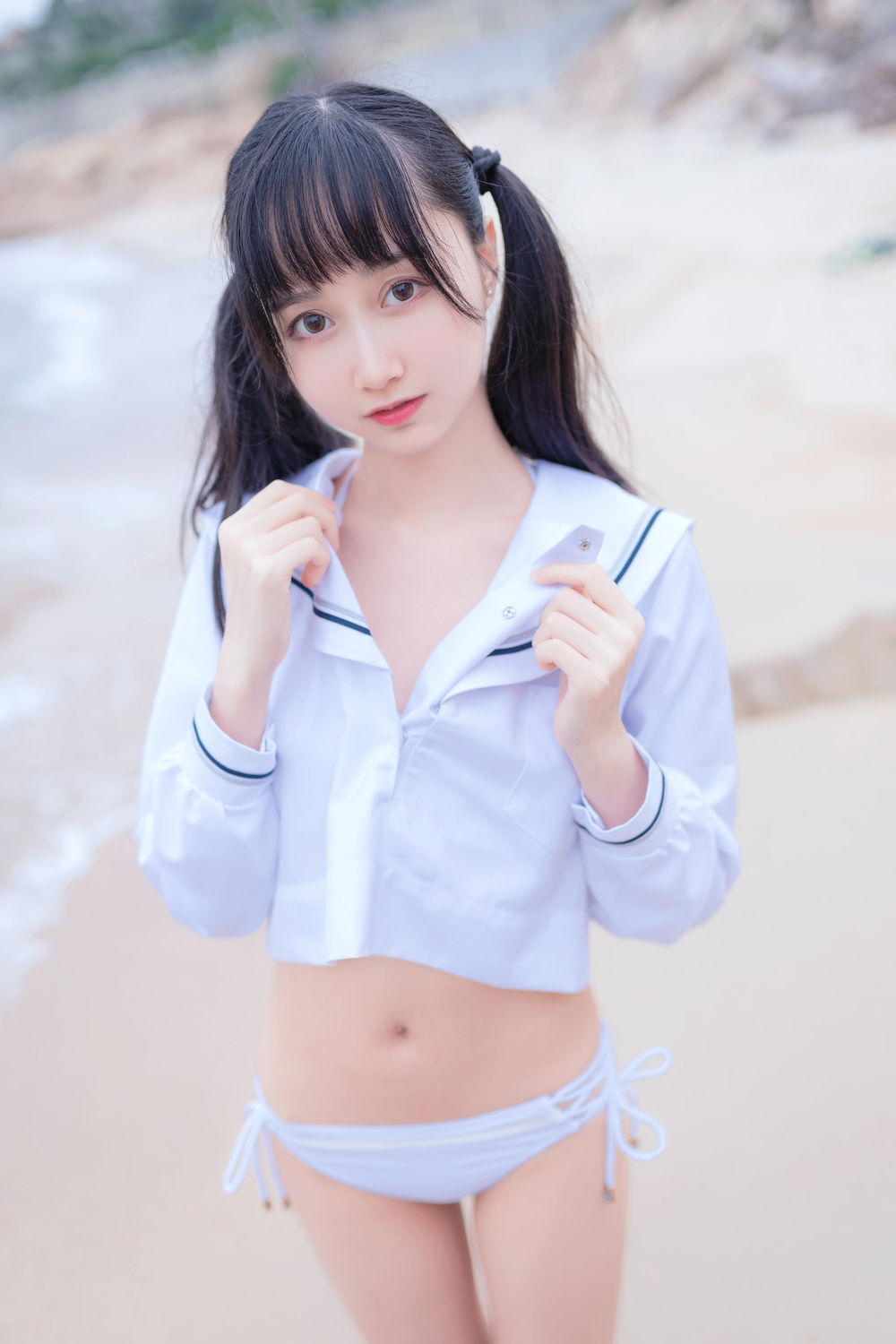 木棉棉OwO-No.024-海边白色比基尼电子版 [30P]·合集-妙妙屋