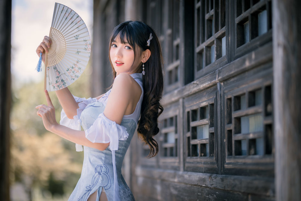 陆卿卿-No.009-蓝色旗袍 [24P]·合集-妙妙屋