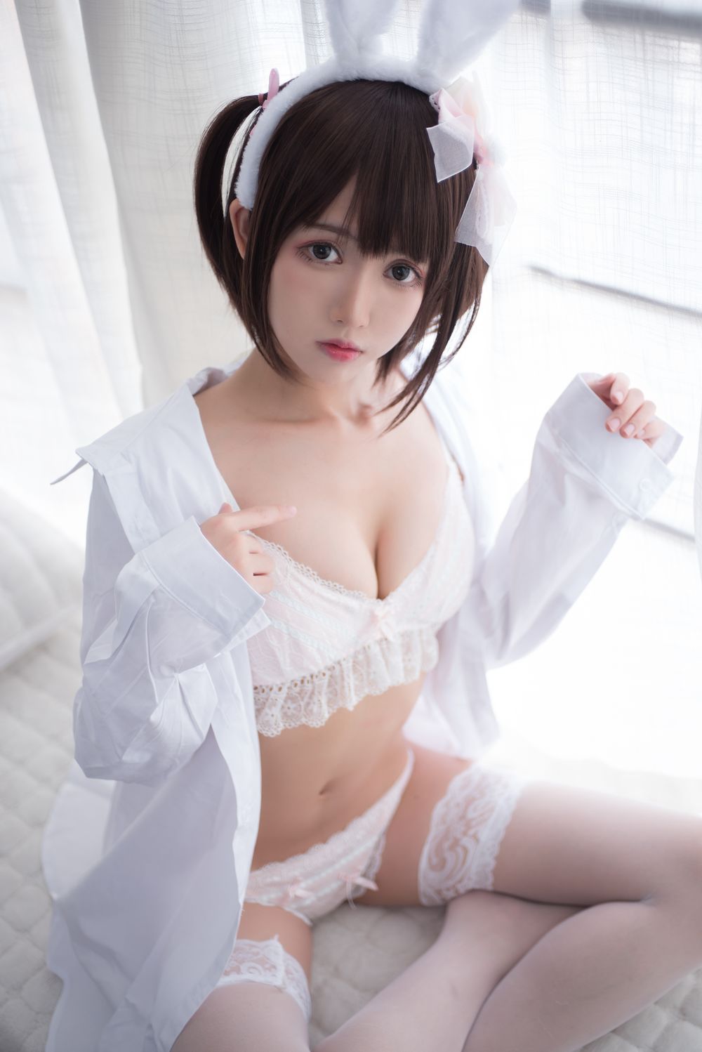 鳗鱼霏儿-No.061-兽耳 白色蕾丝情趣 [16P]·合集-妙妙屋