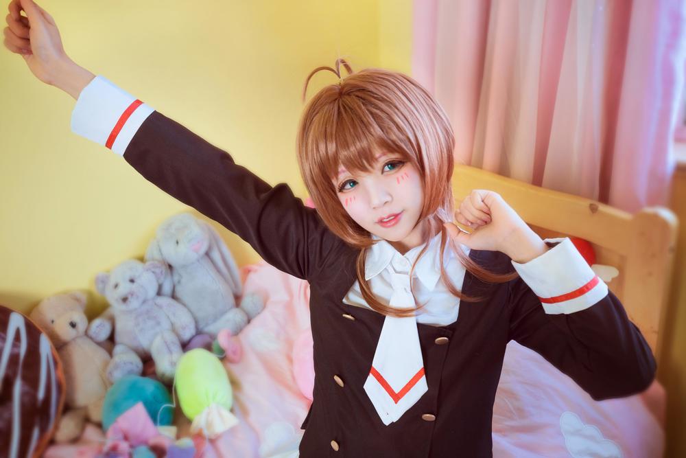汐兔子-No.001-魔卡少女 木之本樱 JK制服 [9P]·合集-妙妙屋