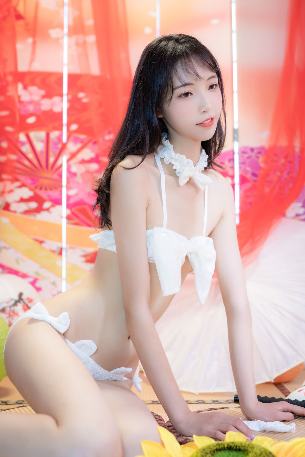 西瓜(西呱呀呀呀)-No.009-日系棚拍白猫咪内衣写真成片 [34P]·合集-妙妙屋