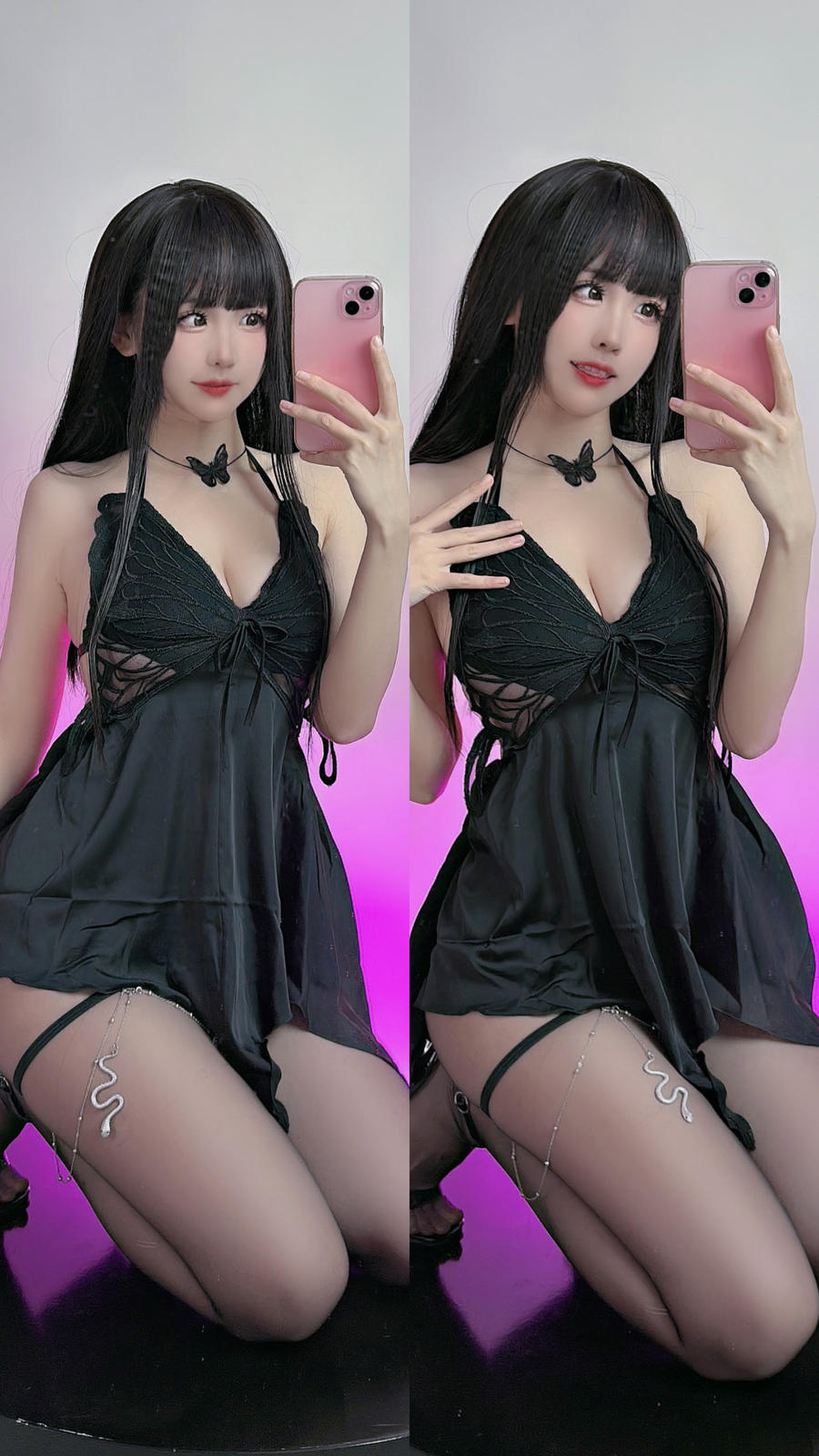 miko酱ww-No.047 – 黑丝吊带服 [9P]·合集-妙妙屋