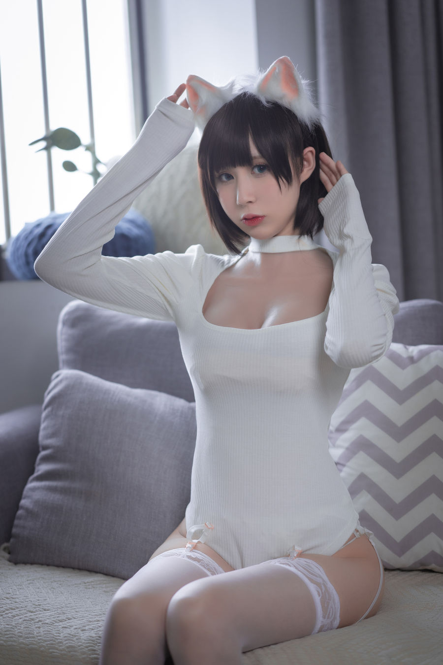西园寺南歌-No.004-白猫白色连体衣 [30P]·合集-妙妙屋