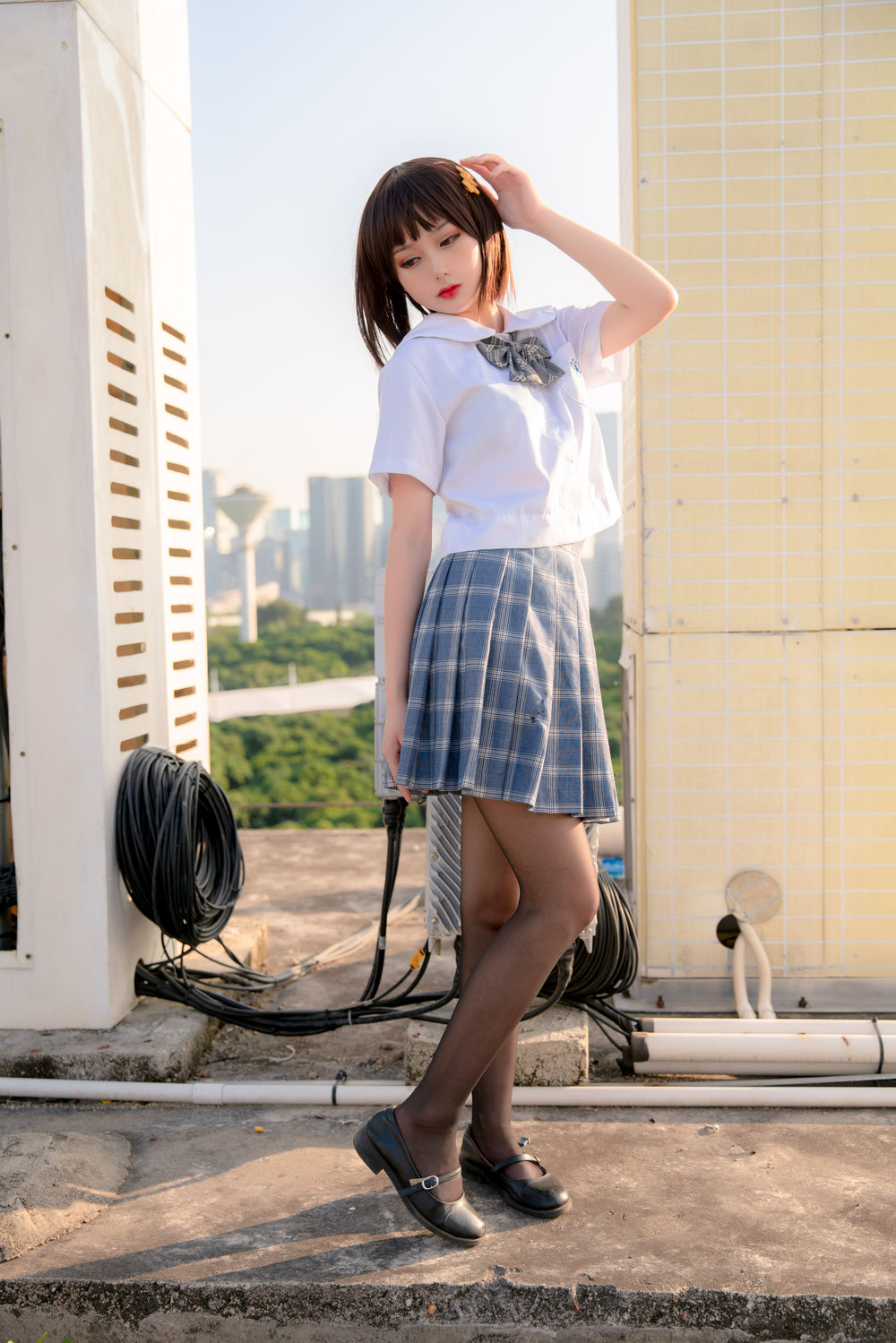 您的蛋蛋-No.005-天台JK [41P]·合集-妙妙屋