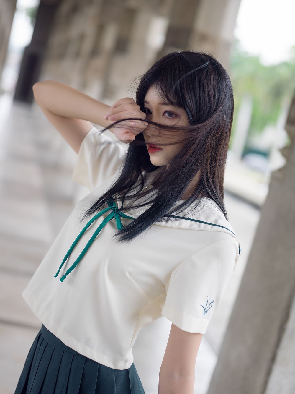 南桃Momoko-No.058-绿jk [14P]·合集-妙妙屋