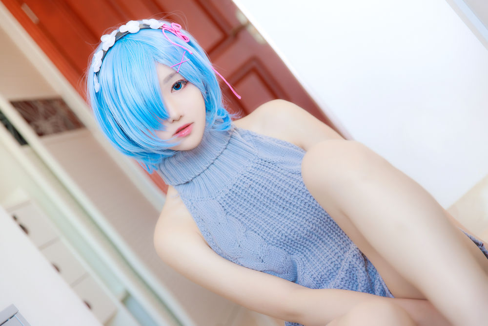 南桃Momoko-No.022-蕾姆露背毛衣 [12P]·合集-妙妙屋