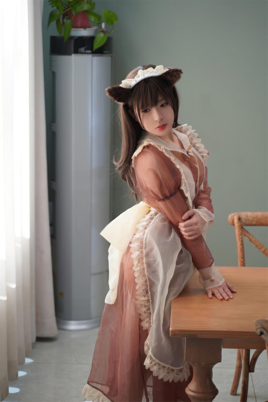 虎森森-No.040 – 棕色透明女仆 [35P]·合集-妙妙屋