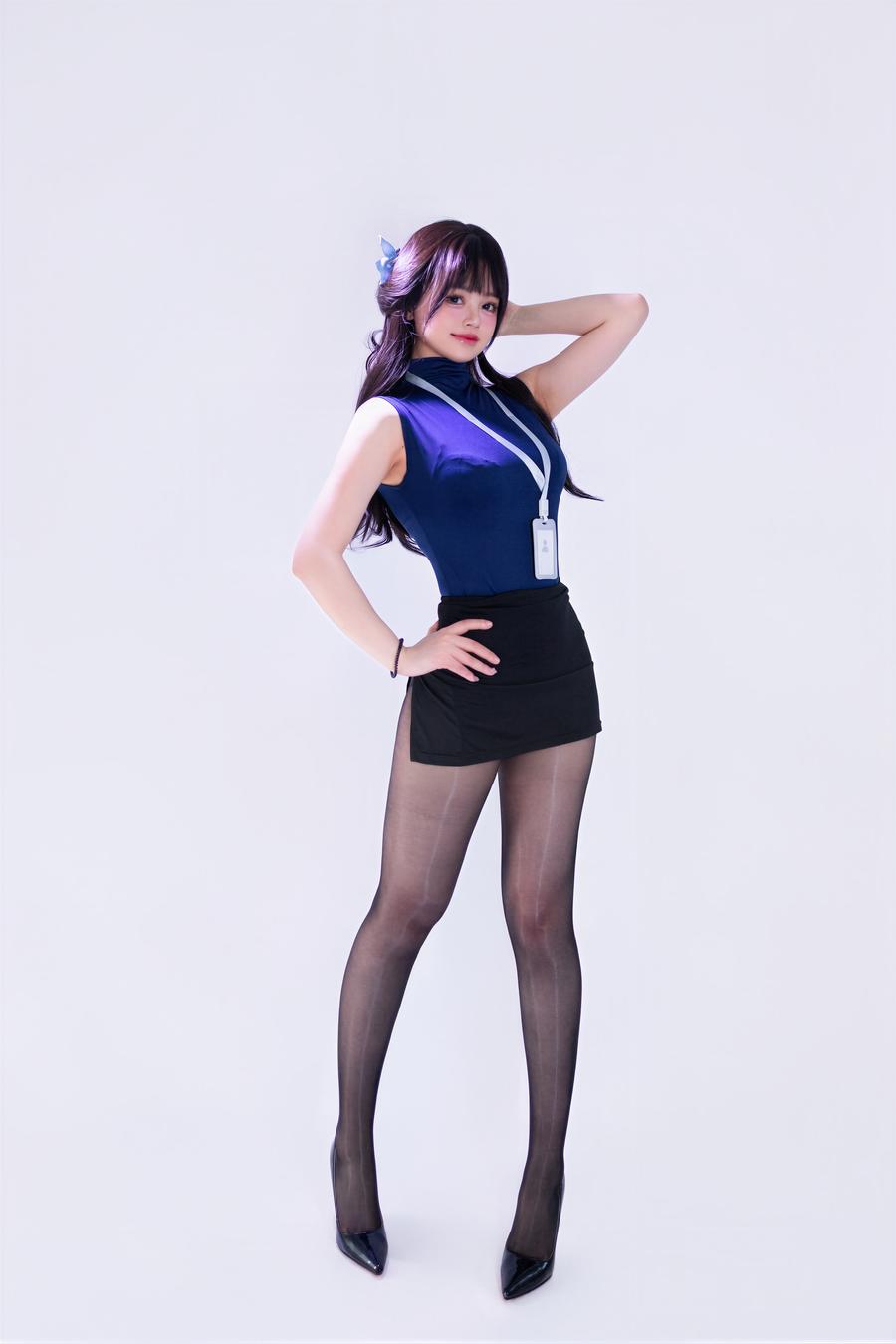 星黛鹿鹿i(千反田鹿子)-No.022 – 蓝黑制服OL [44P]·合集-妙妙屋